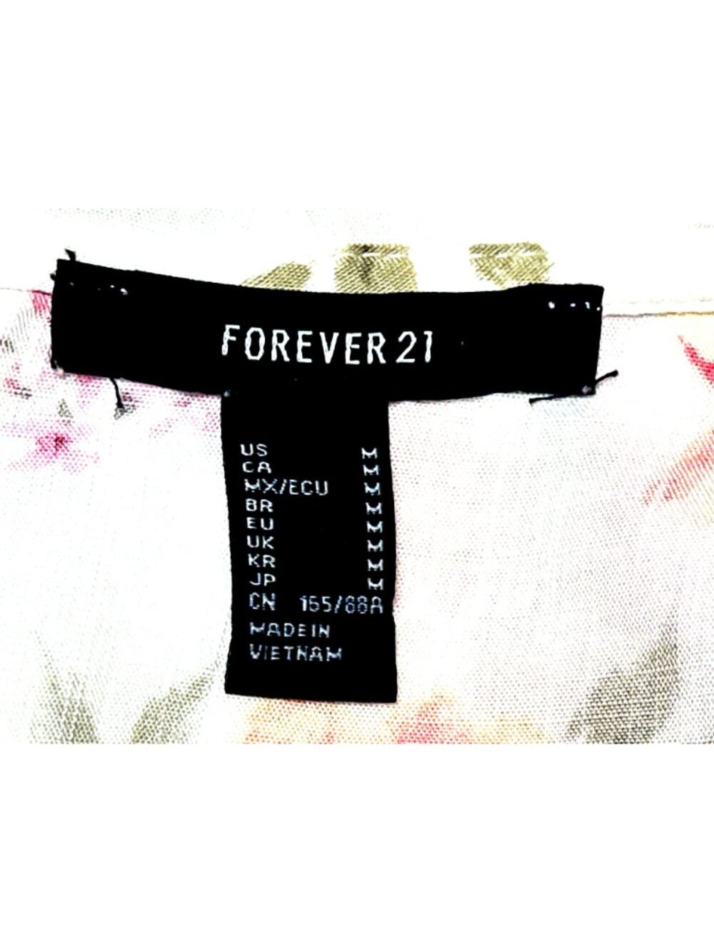 Forever 21 Size M Ivory Pink Floral Tie Front Crop Top Coquette Cottagecore Boho - Picture 6 of 8